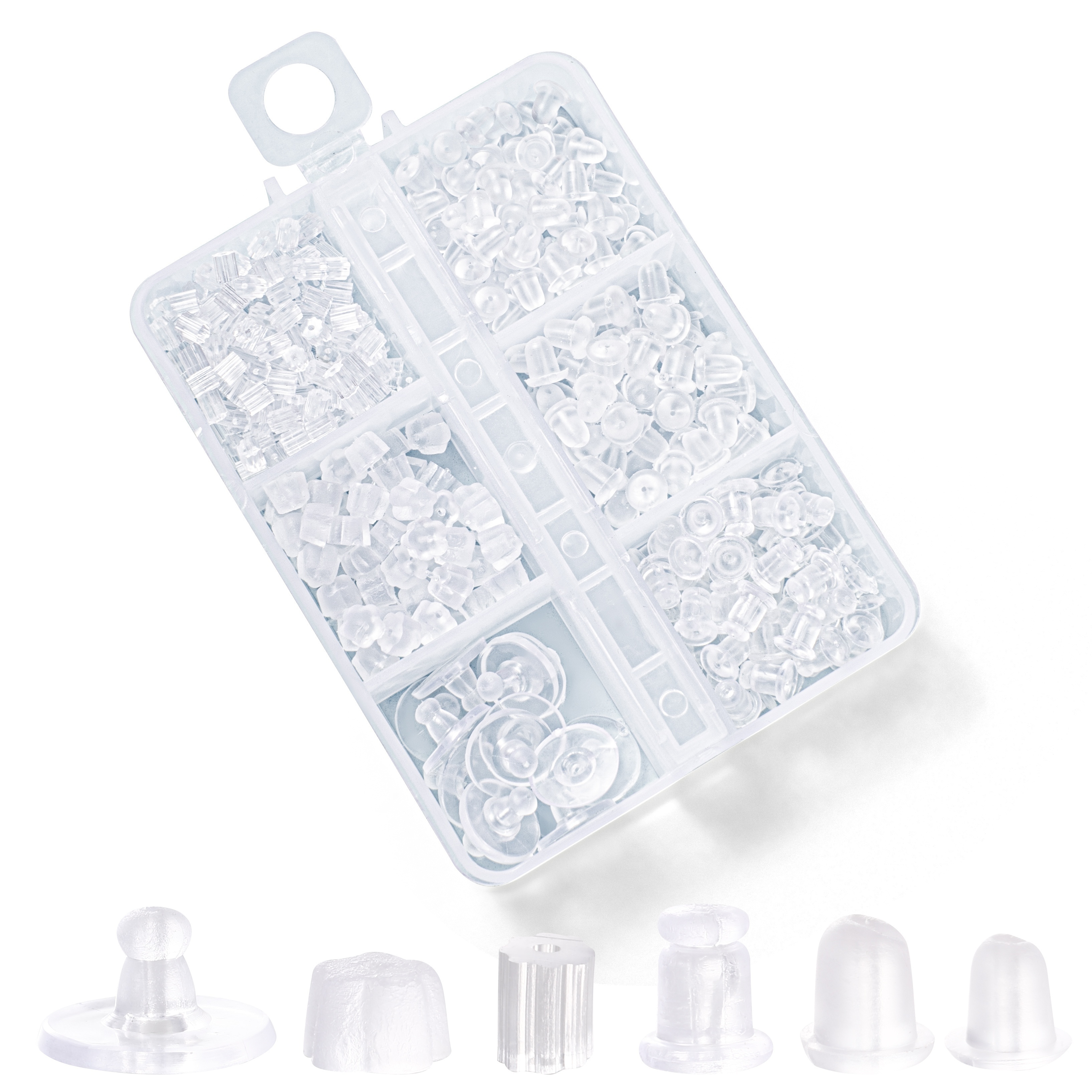 6 Styles Silicone Earring Backs Set For Studs Clear Soft - Temu