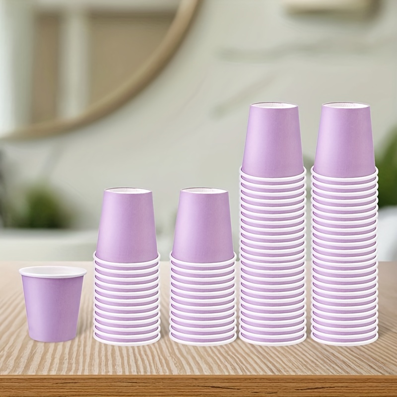 Disposable Paper Cups Purple Small Mouthwash Cups Bathroom - Temu