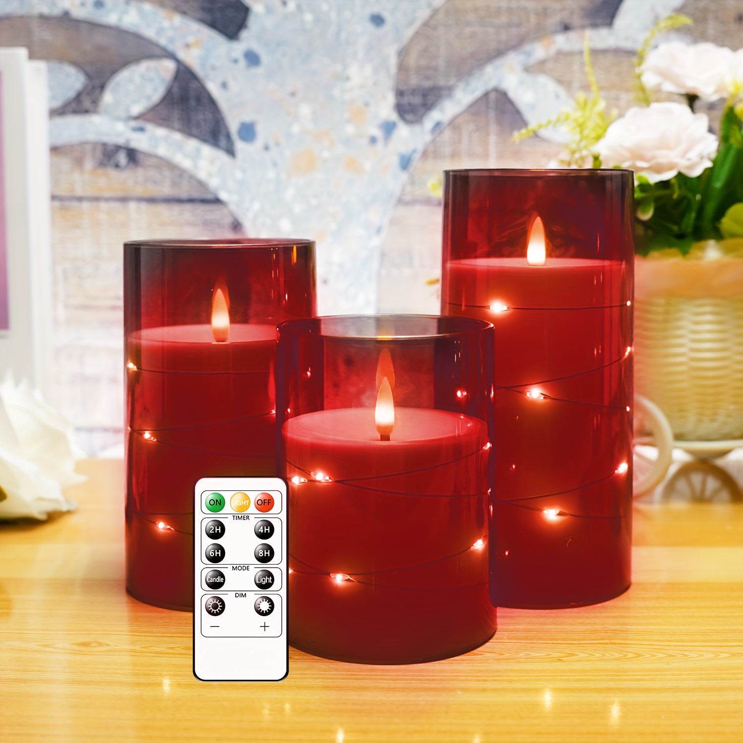 Coffret de 3 Bougies LED à flamme vacillante en Verre - Bougeoirs et  photophores - Décomania