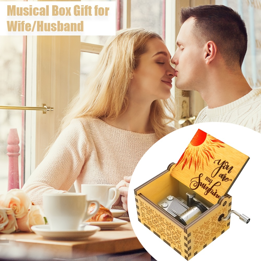 CDIYTOOL Caja de música You are My Sunshine, caja musical personalizada con  grabado en madera, regalo vintage de madera para cumpleaños, Navidad, día  de San Valentín, aniversario, día de la madre 