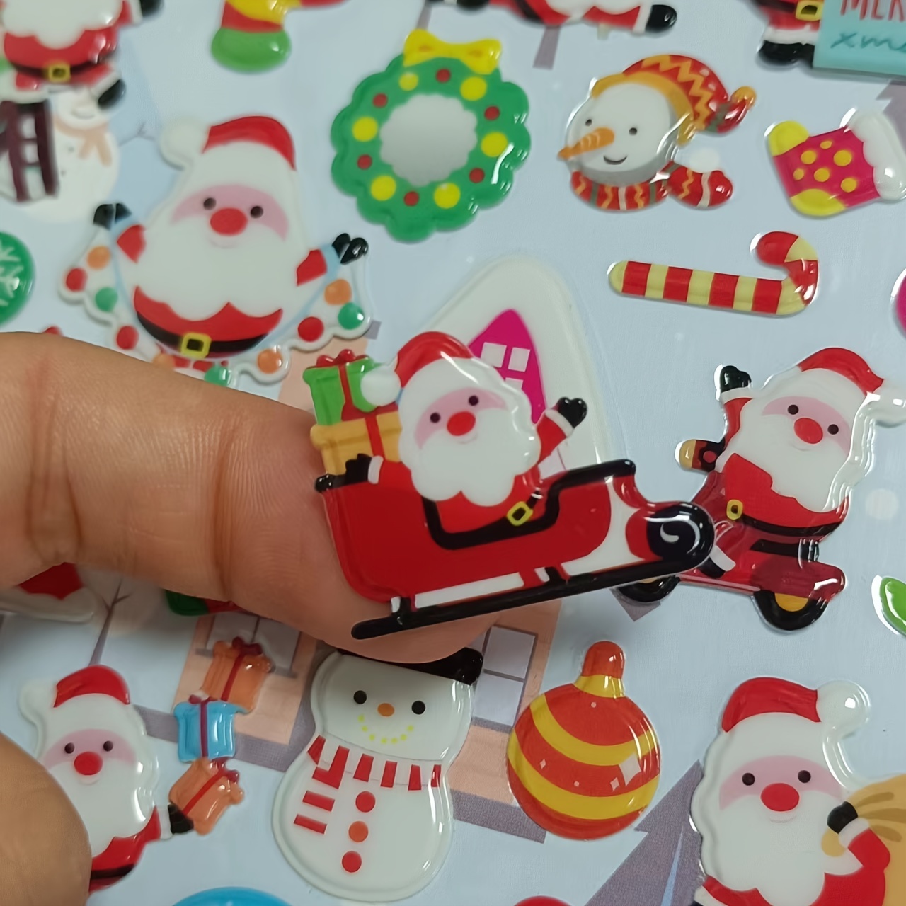 1pc Frohe Weihnachten 3D Bubble Stickers, Klebeetiketten, Puffy Stickers  Für DIY Tagebuch Schreibwaren Aufkleber Geschenk Schulbedarf