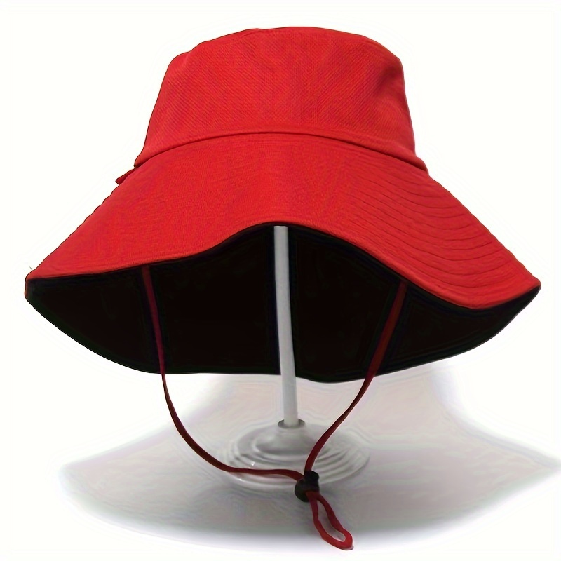 Solid Color Reversible Bucket Hat Outdoor UV Protection Wide Brim Hats Casual Travel Sun Hats for Women,Temu