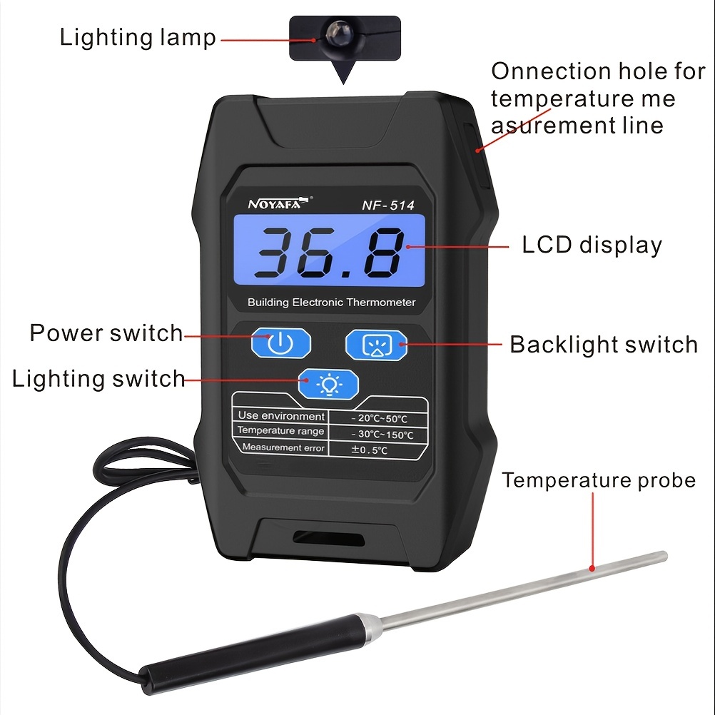 UNI-T UT306S UT306C Digital Infrared Thermometer Non-contact Laser Thermometer  Gun Temperature Tester -50-500