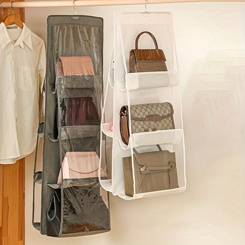 3pcs Hanging Handbag & Purse Organizer, Storage Holder For Wardrobe,  Portable Dustproof Bag
