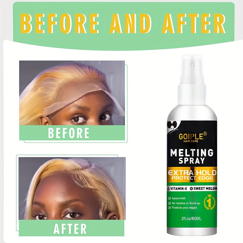 120ML Lace Melting And Holding Spray Glue-Less Hair Adhesive For Wigs, Lace  Bond Adhesive Spray Wig Spray For Closure Wigs Closure Front Extensions,  Strong Natural Finishing Hold With Control