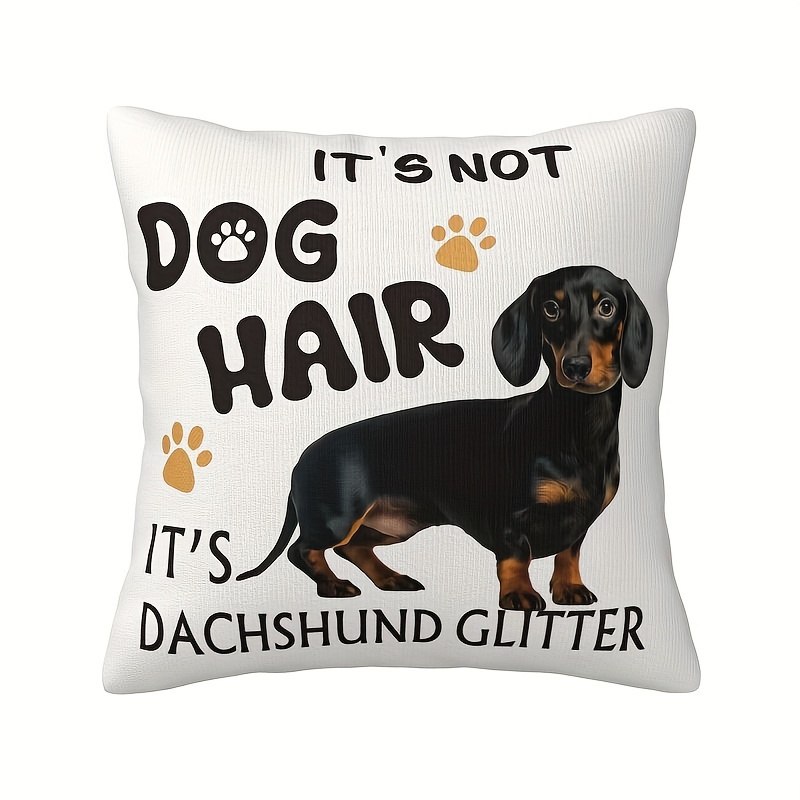 

1pc, Dachshund Dog Polyester Cushion Cover, Pillow Cover, Room Decor, Bedroom Decor, Sofa Decor, Collectible Buildings Accessories (cushion Is Not Included)
