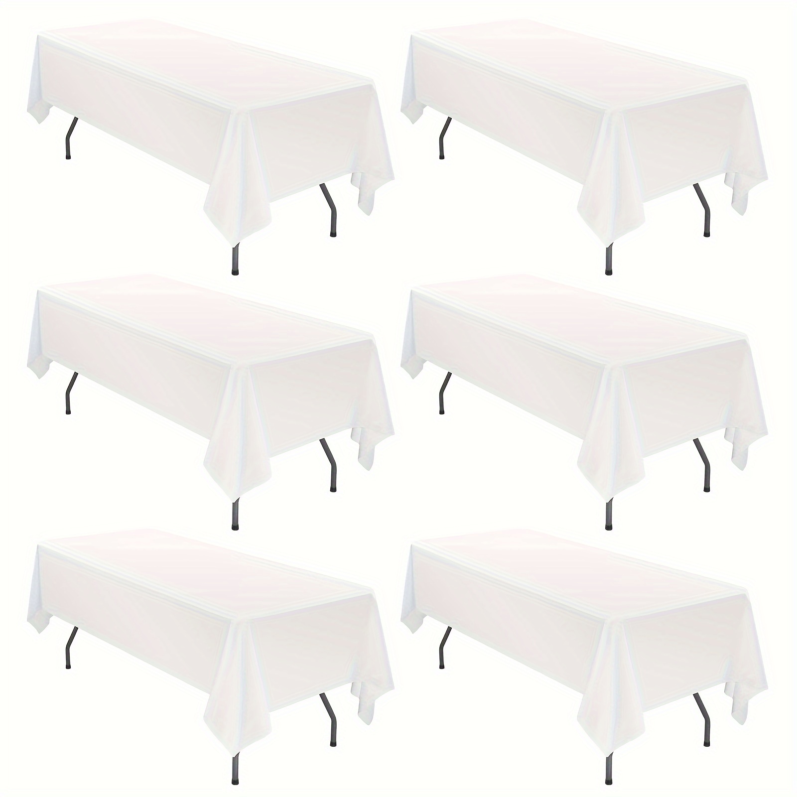 Paquete de 12 manteles para mesas rectangulares de 58 x 102 pulgadas,  manteles de poliéster para mesas rectangulares de 6 pies, resistentes a las