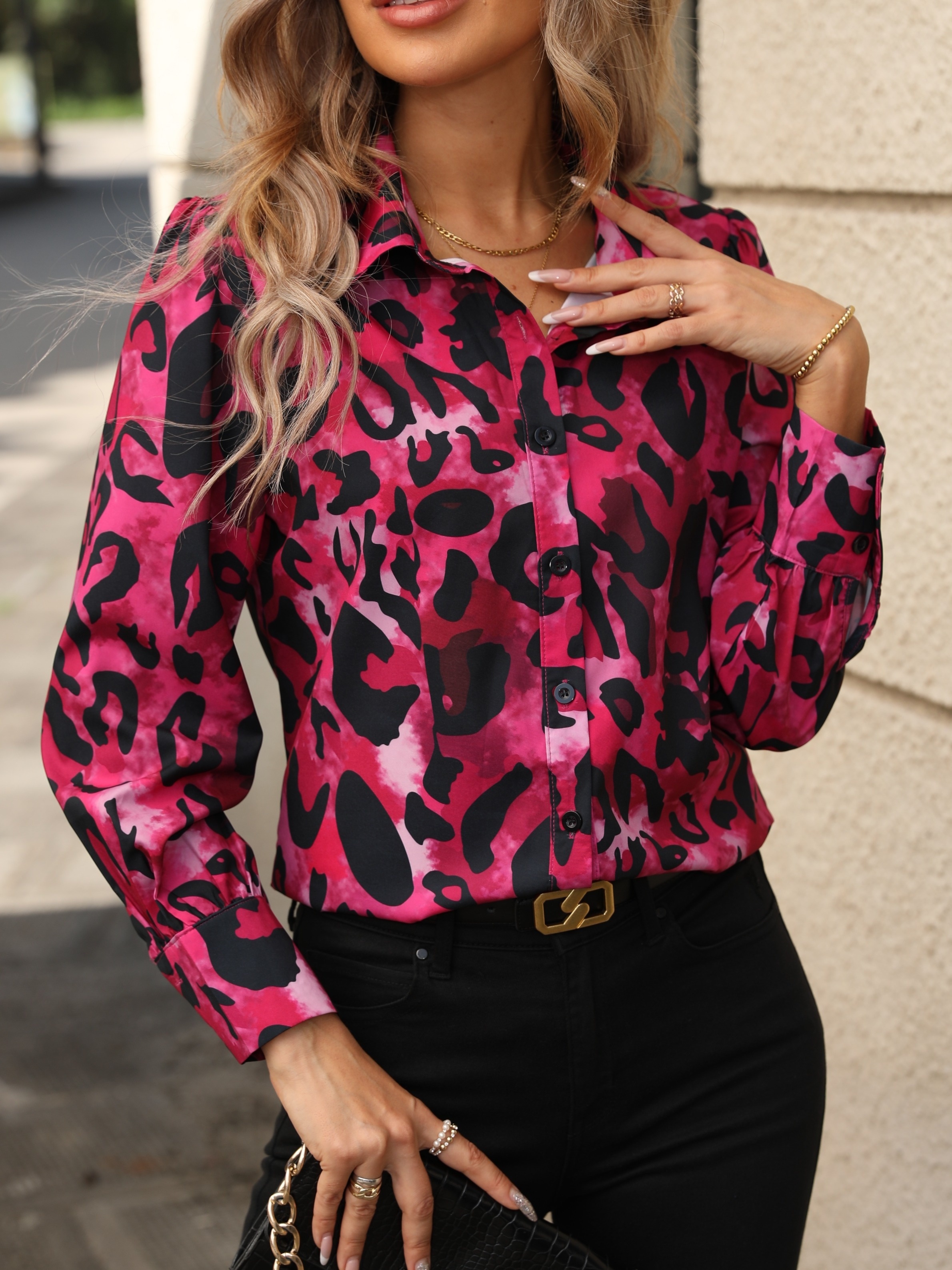 Pink Leopard Print Shirt