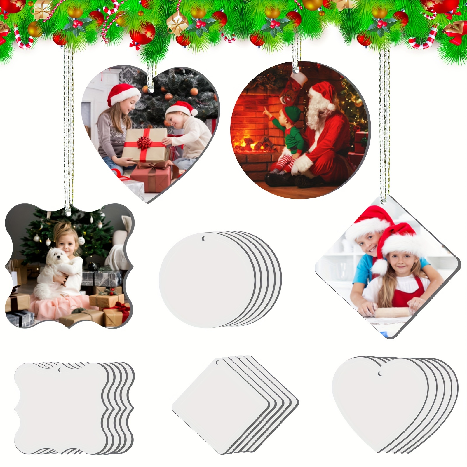 3.15 Acrylic Sublimation Ornaments White Tansparent Black - Temu