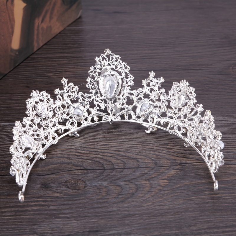 Baroque Vintage Crystal Crown Tiara Rhinestone Princess - Temu