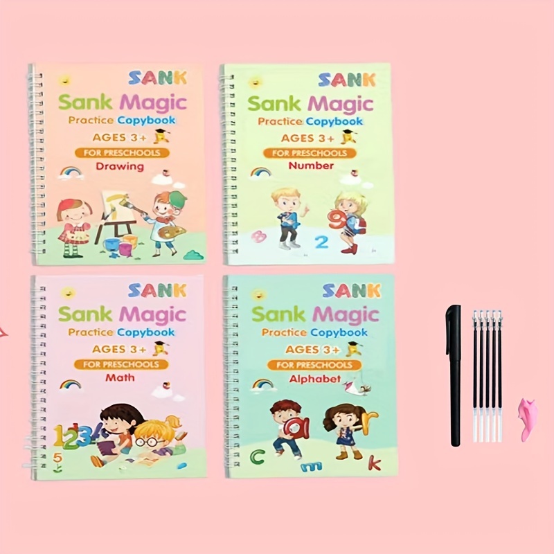 4 Packs Children's Magic Copybooks Magical Handwriting Workbooks Practice  Copybook Packs Reusable Practice Copybook for Kids - AliExpress