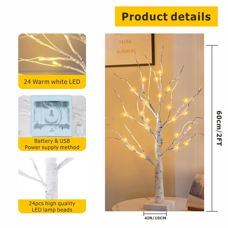 Indoor Light Up Tree Light Christmas Ornament, Birch Tree Battery Operated  Timer With Led Lights, Tabletop Tree Winter Decoration, Mantle Christmas  Ornament (, Warm White) - Temu Bulgaria