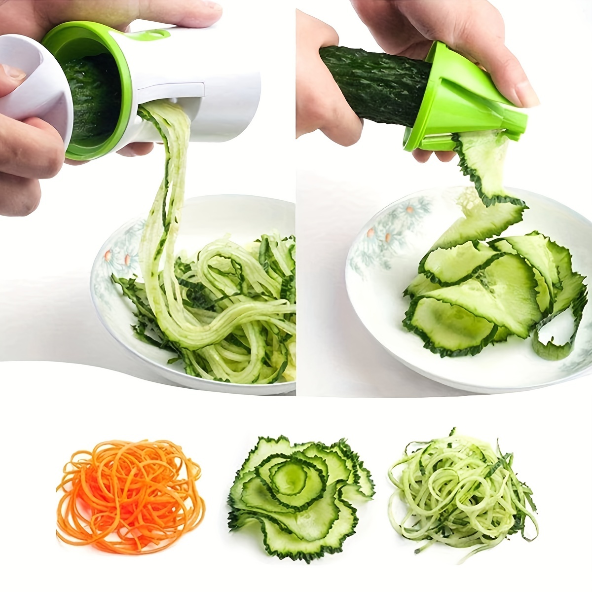 Handheld Spiralizer 4-in-1 Vegetable Spiralizer Slicer Food Cutter