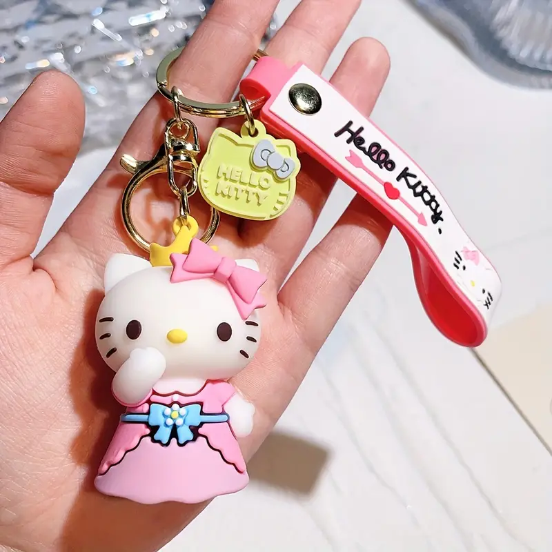 1pc Cute Hello Kitty Pendant Keychain, Car Keyring, Mobile Phone Bag Hanging, Jewelry, Jewels Accessories Gifts,Temu