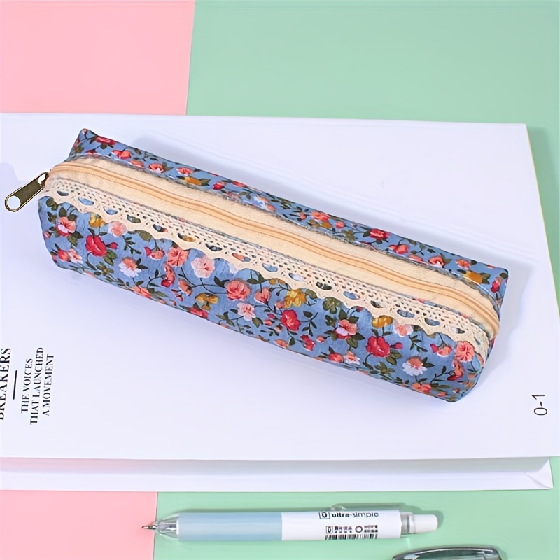 Mini Retro Flower Floral Lace Pencil Case Pencil Bag - Temu