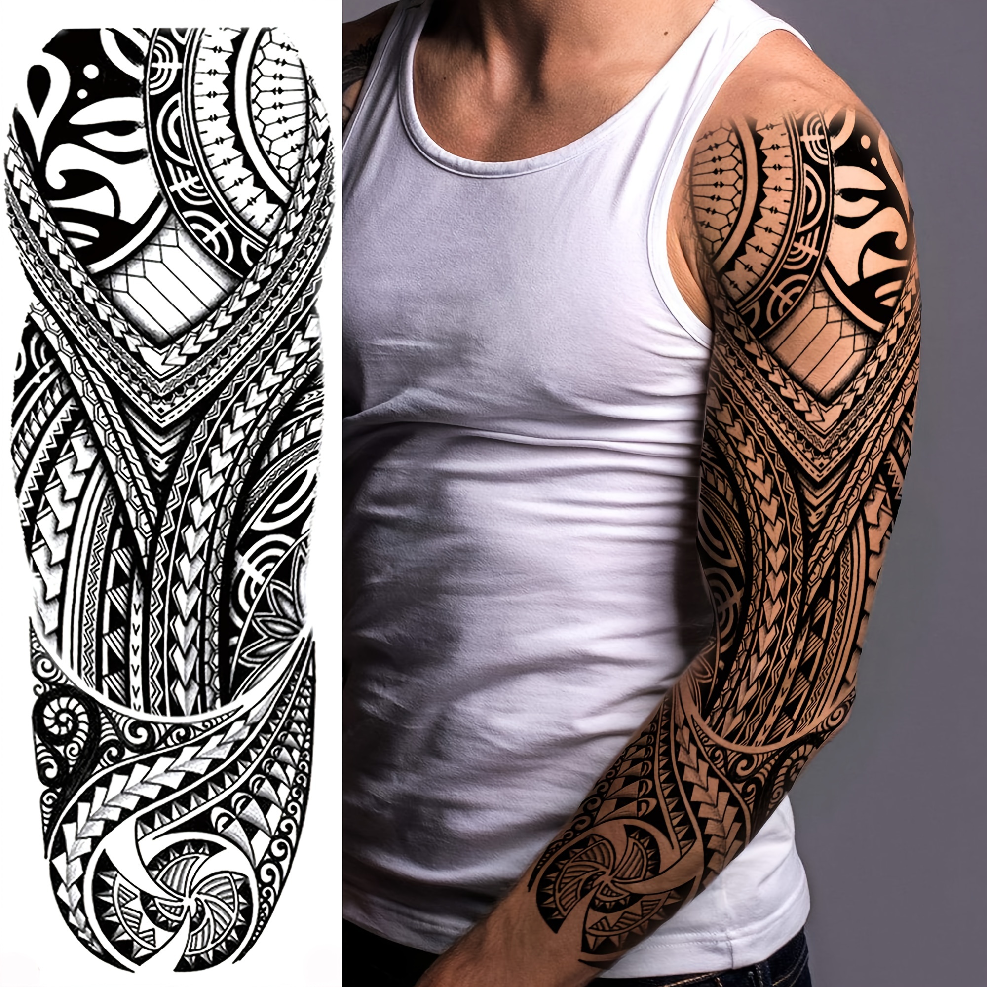 NEZAR – 11 hojas de manga de tatuaje temporal maorí para hombres y adultos  manta de tortuga tiki impermeables fundas de tatuaje falsas para mujeres –  Yaxa Colombia