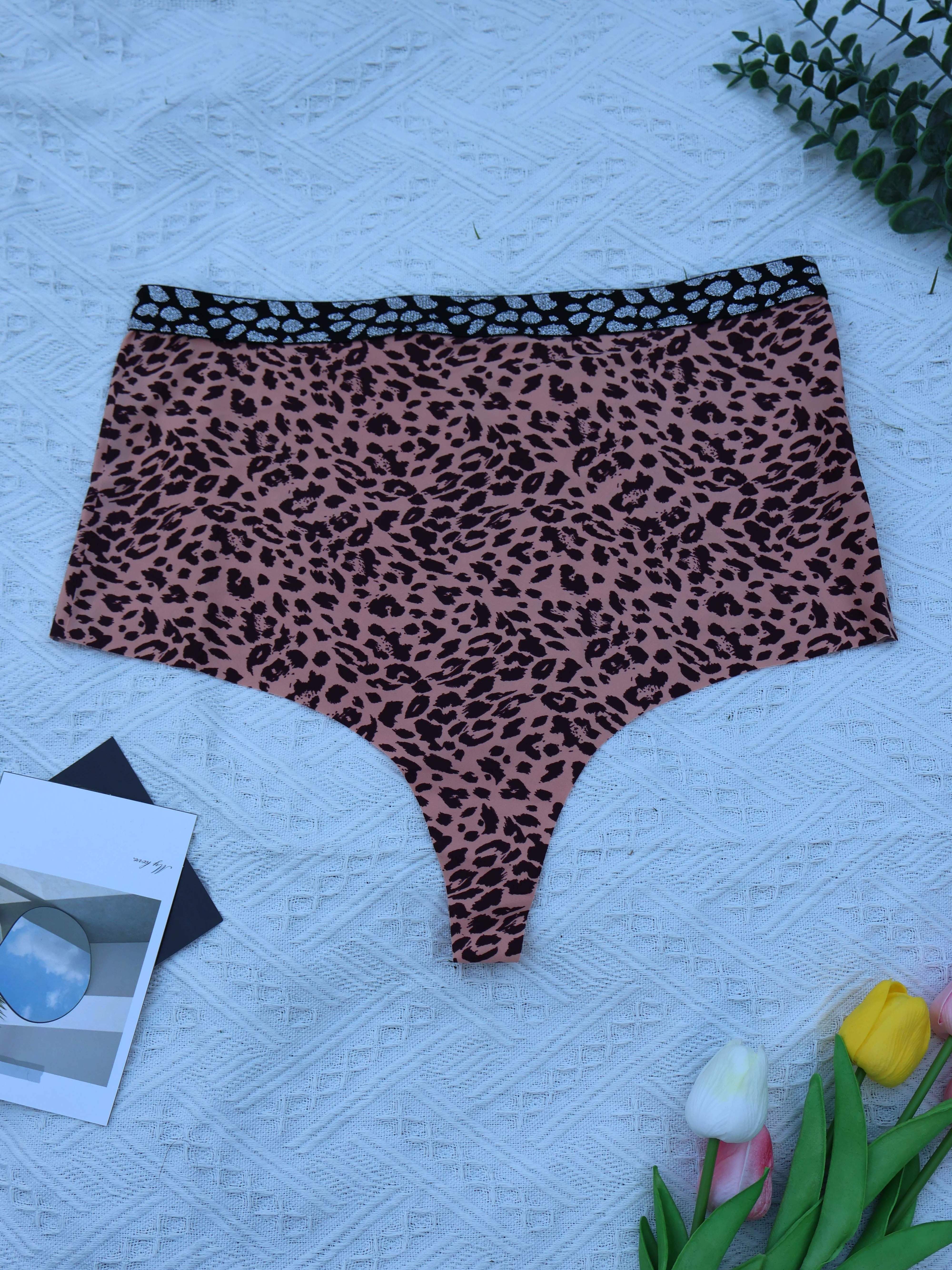 Plus Size Sexy Panties Set Women's Plus Leopard Print - Temu