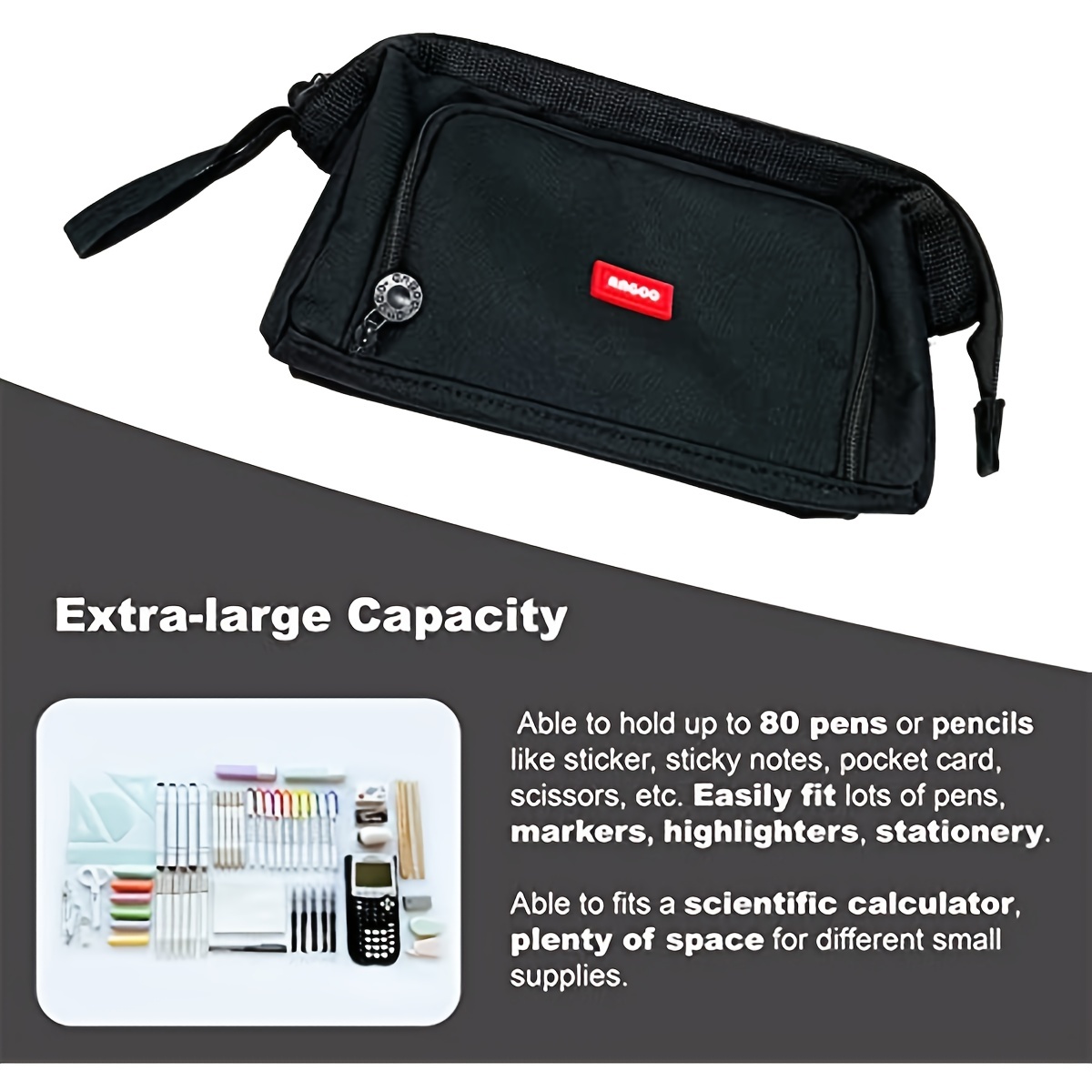 Big Capacity Pencil Case Large Storage Handheld Pen Stationery Pouch Makeup  Bag