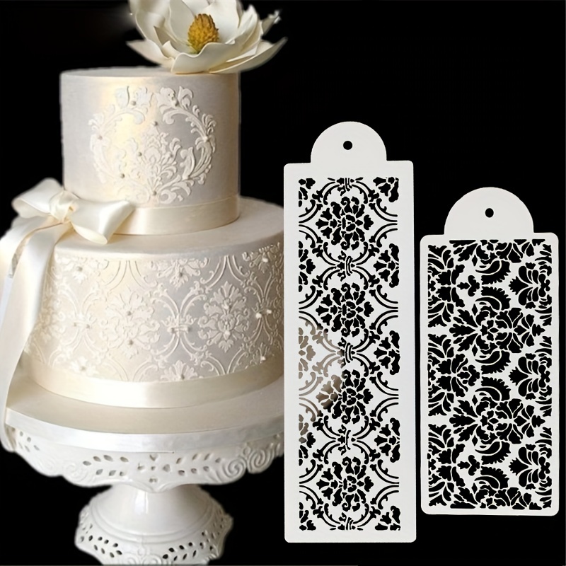 Flower Mesh Cake Stencils for Royal Icing,Cake Stencils Decorating  Buttercream,Rose Floral Cake Lace Stencil,Templates Floral Wedding Cake  Molds