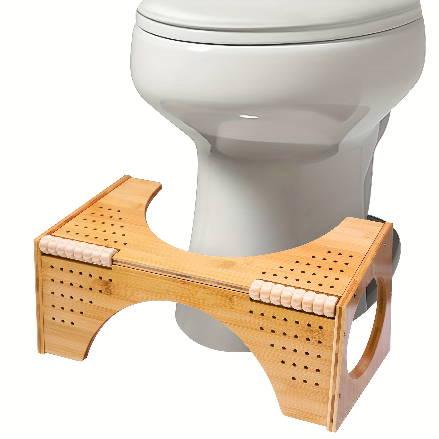 1 Tabouret De Toilette En Bambou Pour Salle De Bain Tabouret - Temu France