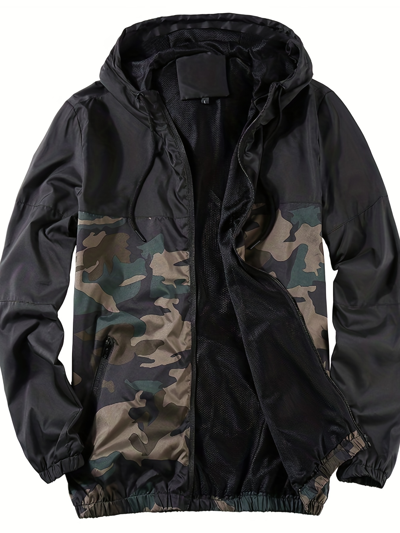 Members Only Translucent Camo Print Jackets For Men Casual, Windbreaker  Men, Half Zip Pullover Hooded Jacket (orange, 2xl) : Target