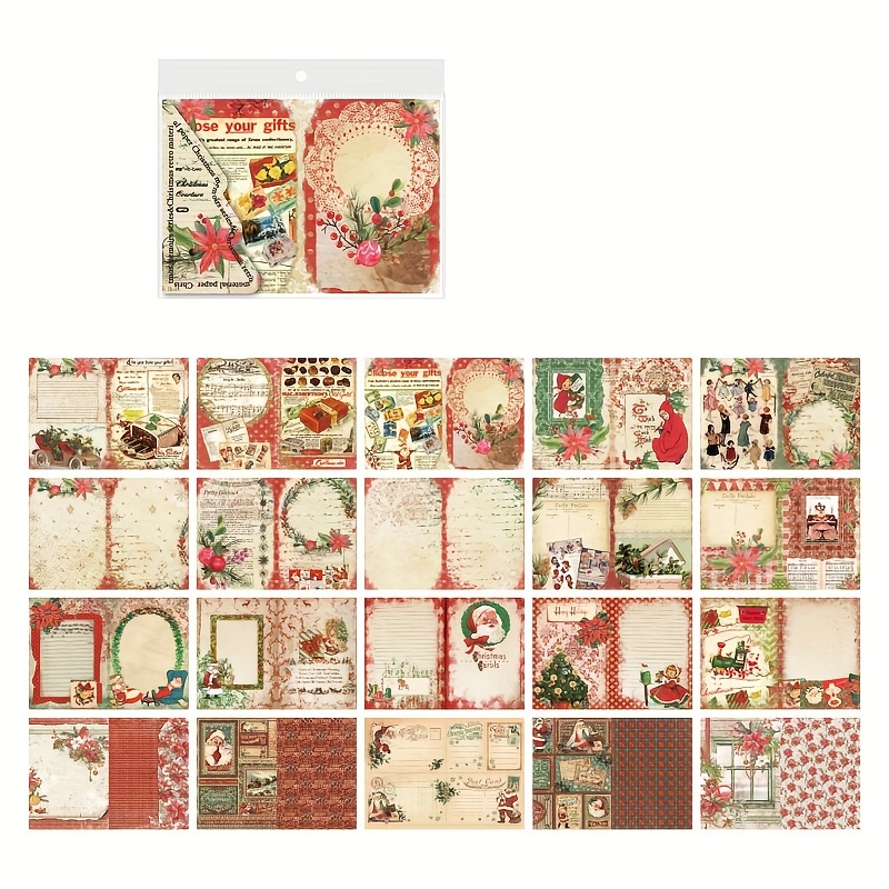 Mr. Paper Vintage Christmas Material Paper Decoration Notebook Handbook  Material Collage Cardstock Paper 30pcs/pack - AliExpress