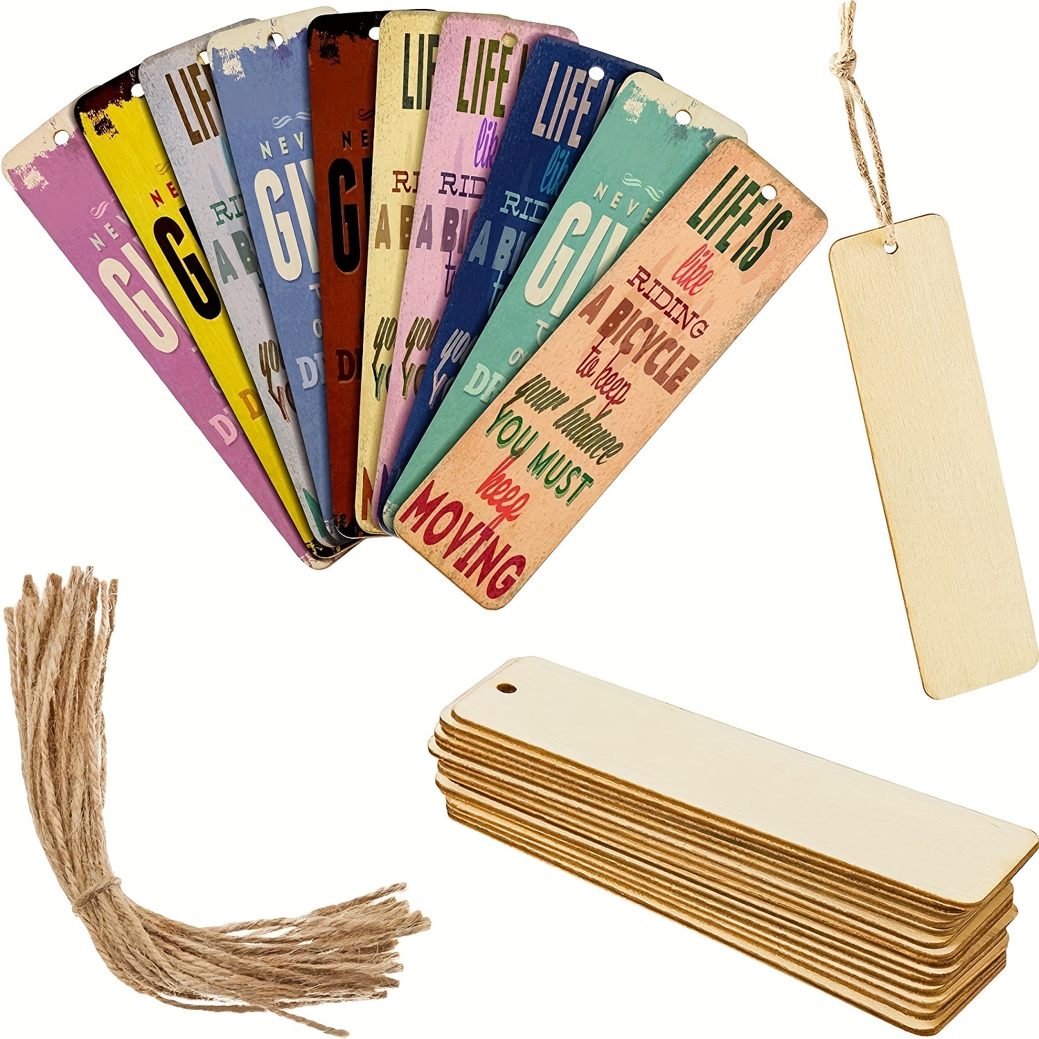 Wood Blank Bookmarks Diy Wooden Craft Bookmark Wood Tags - Temu