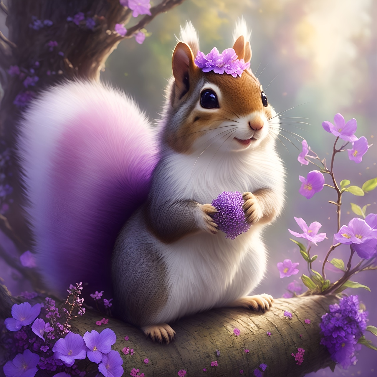 

1pc Large Size 40x40cm/15.7x15.7inches Frameless Diy 5d Diamond Painting Lovely Squirrel, Full Rhinestone Painting, Diamond Art Embroidery Kits, Handmade Home Room Office Wall Decor