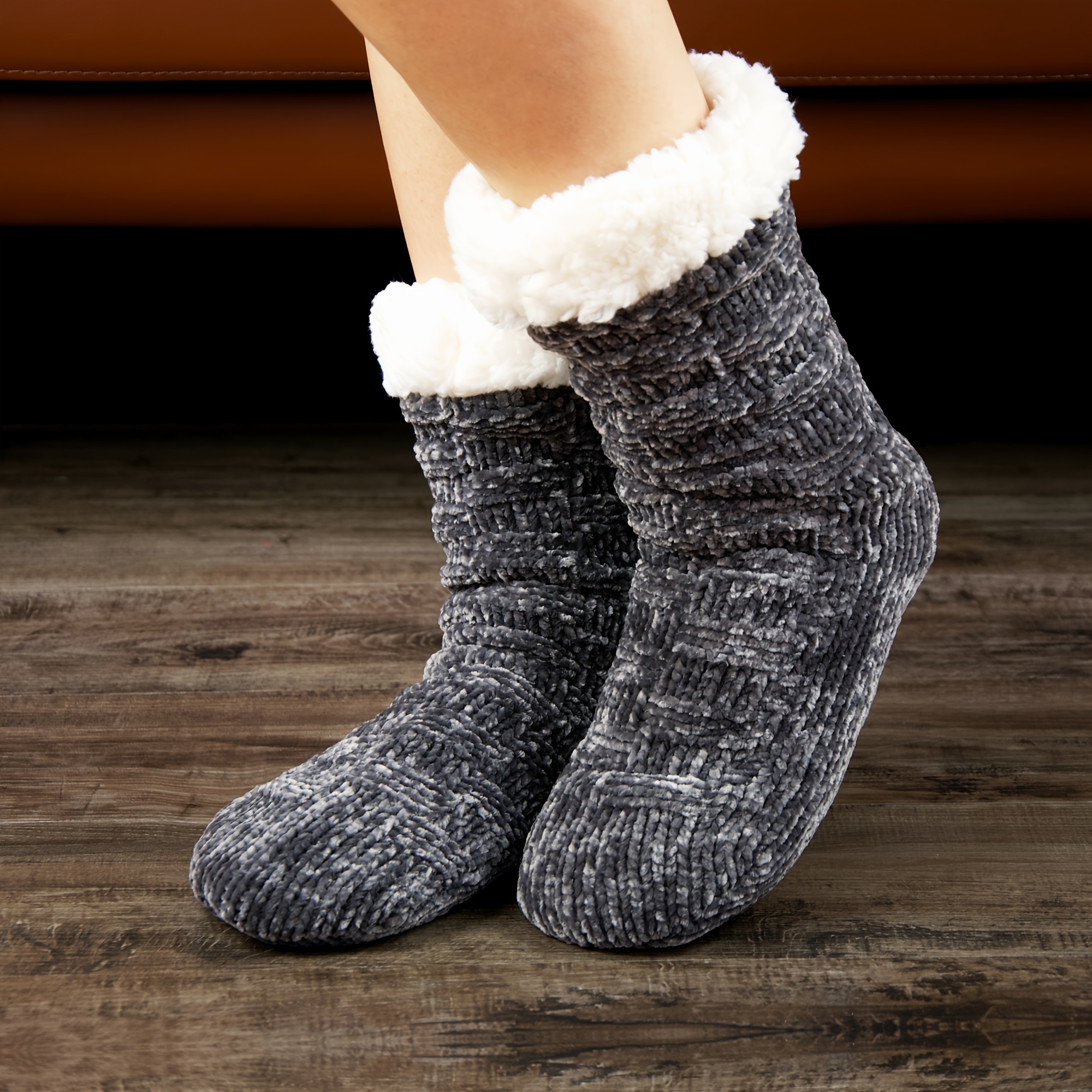 Cute Girls Socks Winter Warm Thick Furry Home Sleep Socks - Temu