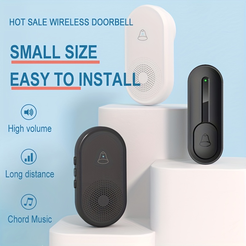 1 set Black Wireless Door Bell, LIKEPAI NEW Mini Waterproof