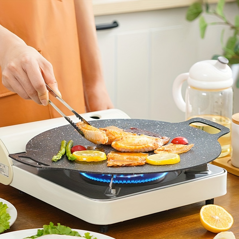 Korean Style Bbq Grill Pan For Stove Top, Camping Stove And Ih Stove, Round  Griddle Tableware, Non-stick Coating Frying Pan, Kitchen Utensils, Kitchen  Accessories, Multiple Sizes Available (can't Use Induction Cooker) 