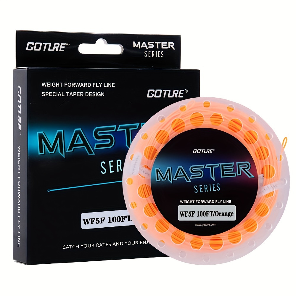 8 Weight Forward Orange Fly Fishing Line w/ Backing & Tapered Leader set up