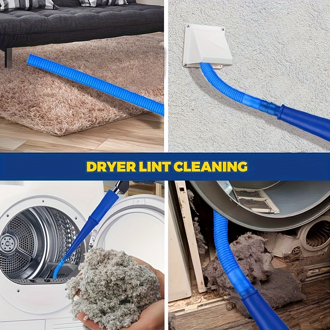 3pcs/set, Dryer Vent Cleaning Kit, Dryer Vent Vacuum Attachment, Bendable  Dryer Lint Removal Tool, Dryer Lint Screen Cleaning Hose, Universal Adapter