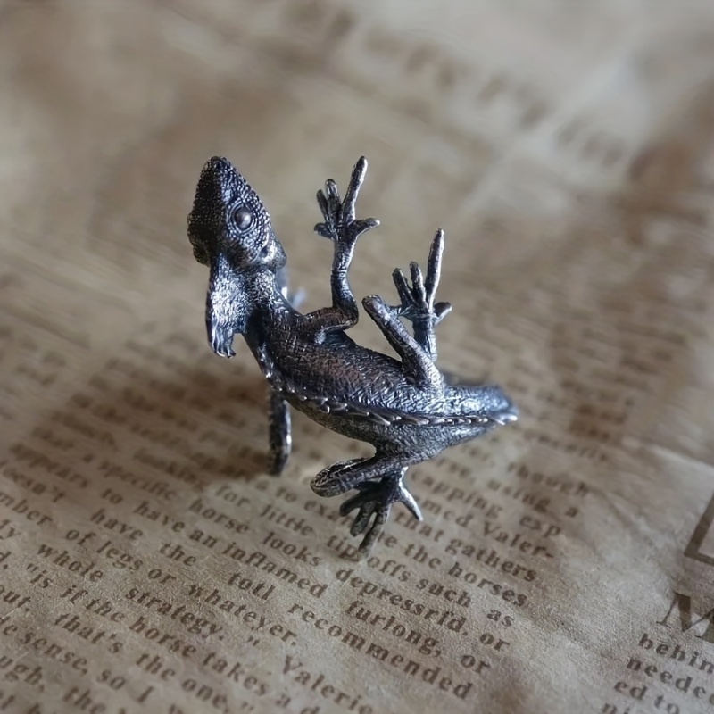 Sterling silver deals lizard ring