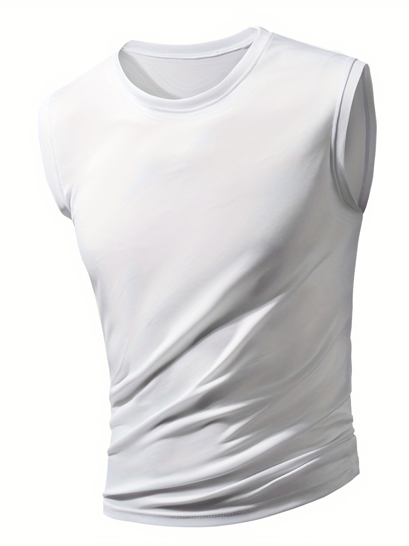 Men Summer Plain Gym Muscle Tank Top Quick Dry Sleeveless Running Vest  Shirt 
