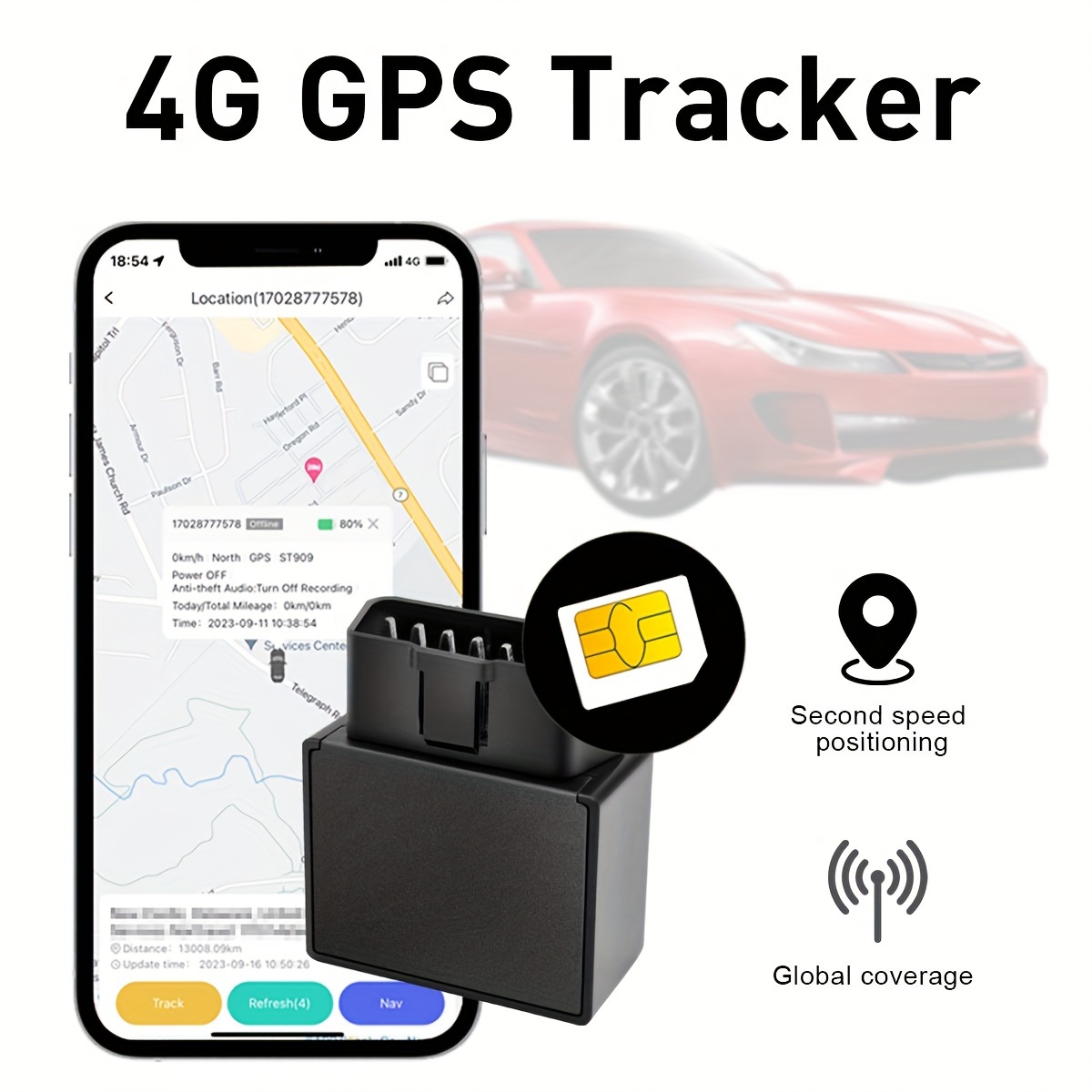 Traceur GPS Voiture Tracker Auto Vol Dsm Quad Band Localisation