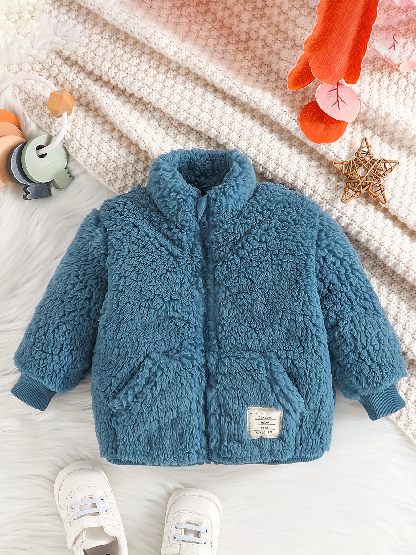 Fluffy jacket hot sale baby girl