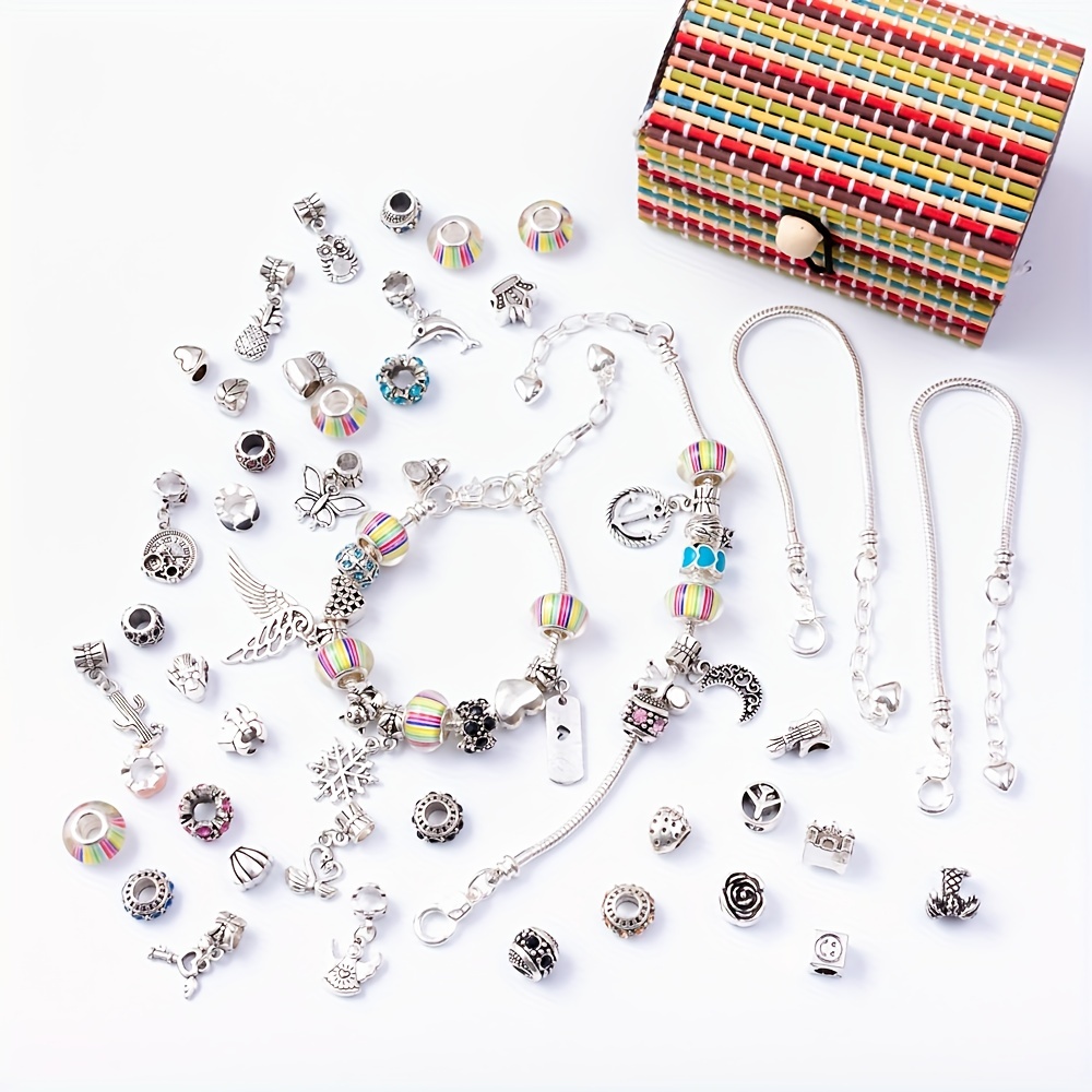 Diy Charm Bracelet Making Kit Preppy Jewelry Kit Teen Girls - Temu