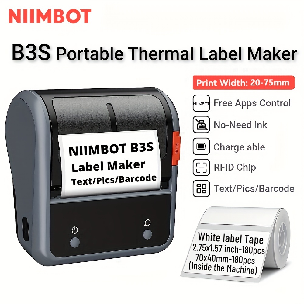 Niimbot Label Maker Machine, B3s Thermal Label Maker, Upgrade Thermal Label  Printer, Portable Label Maker With Label, Bluetooth Label Makers For  Clothing, Barcode  Small Business Temu