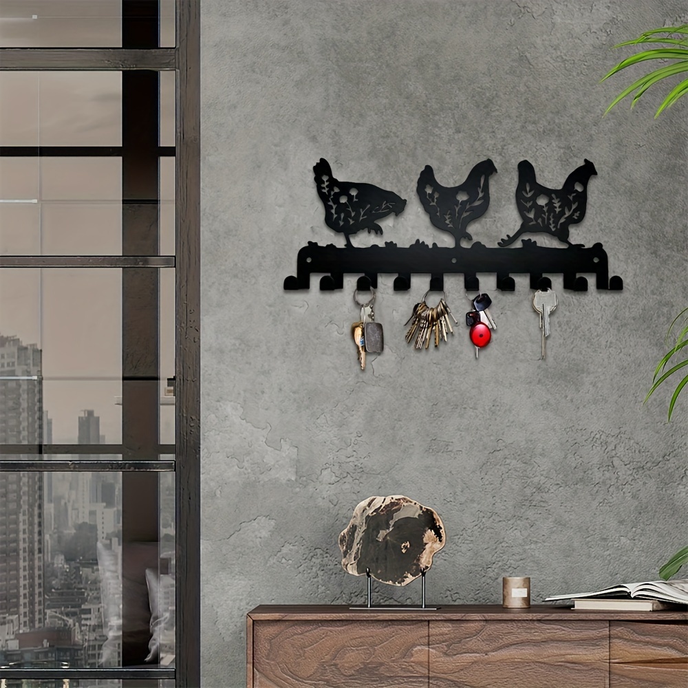 Entryway Wall Mounted Coat Rack With Hooks Industrial Metal Decor