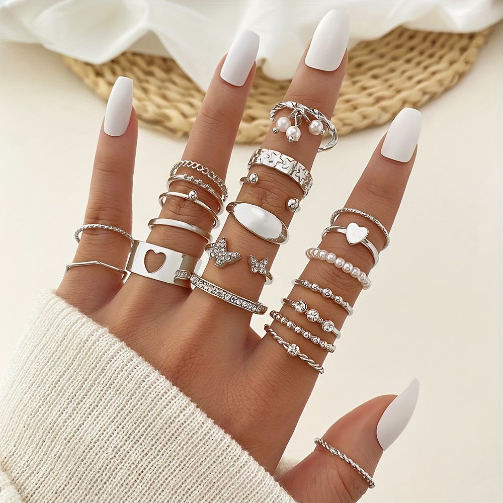 Pearl Ring With Diamonds Simple Fashion Jewelry Jewelry Sets for Teen Girls  12-14 Punk Jewelry for Teen Girls Mixed Metal Ring - AliExpress