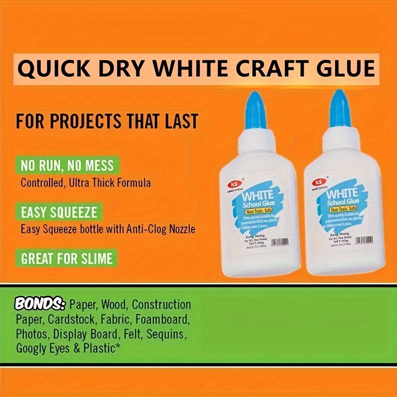 40 ML White Latex Glue, Quick Dry Glue, Glue for Model, Hand Adhesive Glue  Washable Cardboard Wood Glue Multipurpose White Glue for bonding DIY Craft