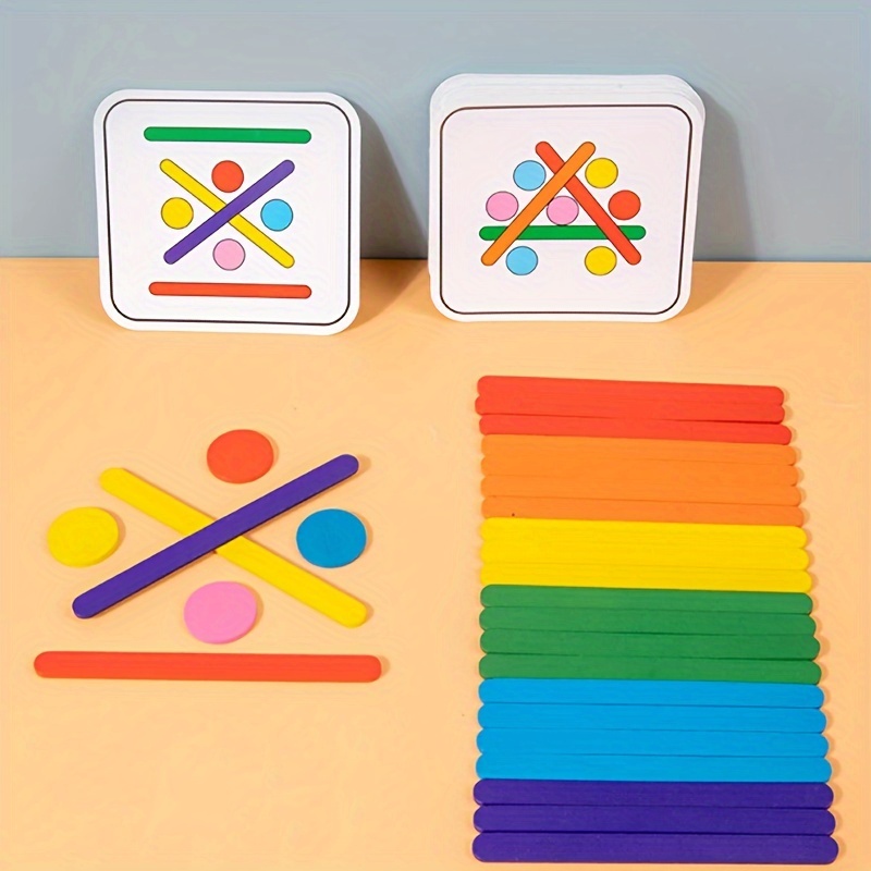 Kids Rainbow Stick Puzzle Toys, Educational Matching Game