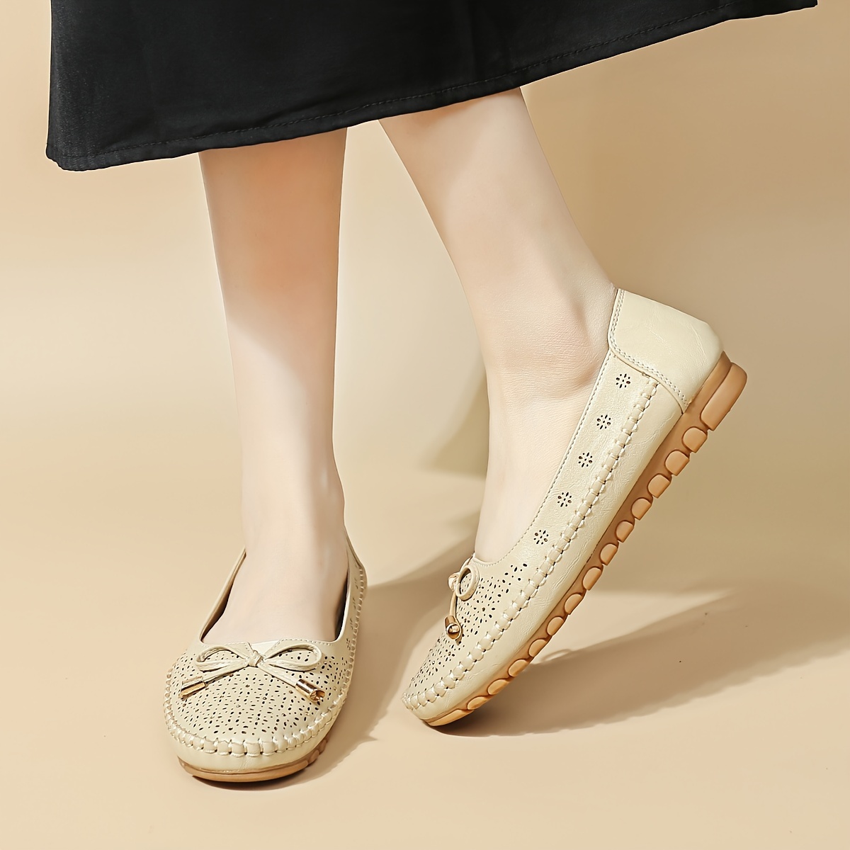women s solid color elegant flast bowknot decor soft sole details 14