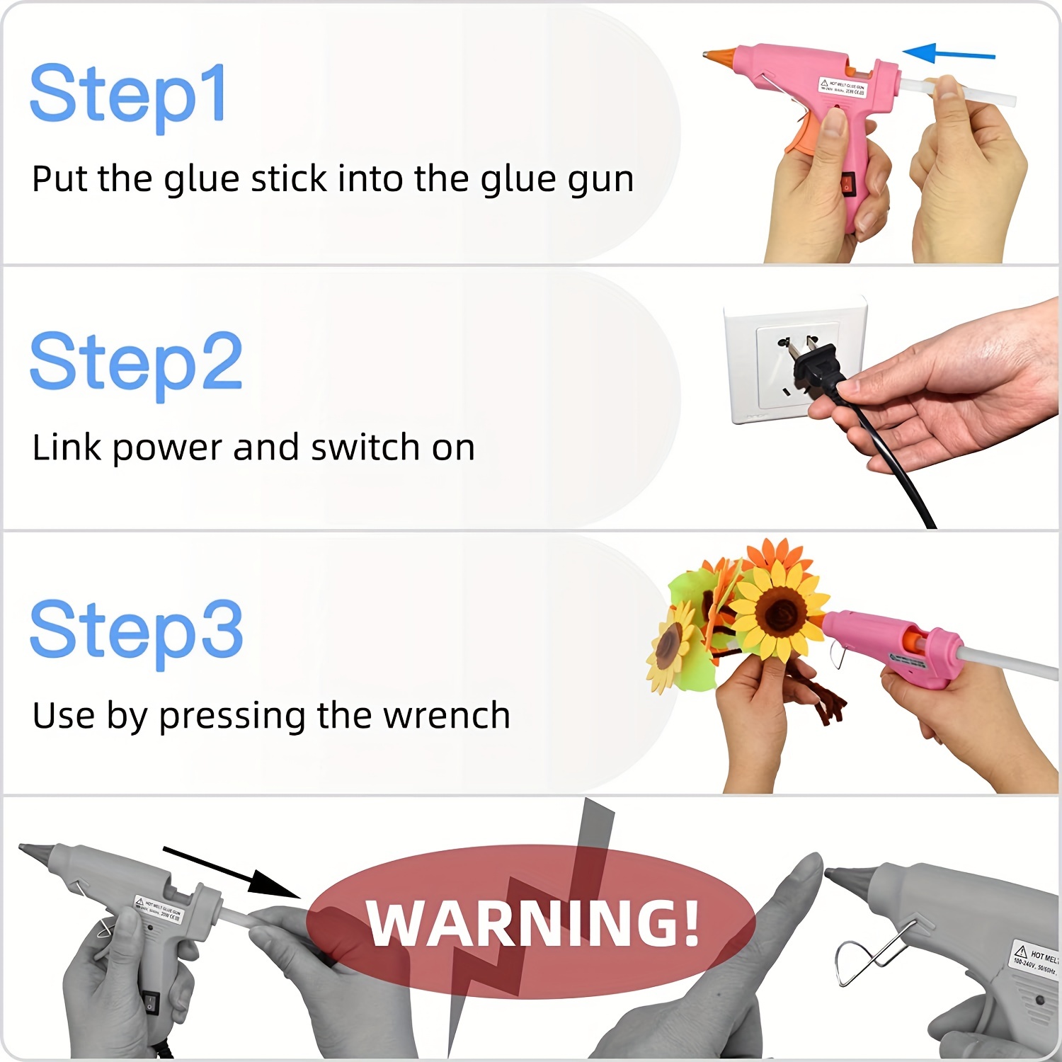 Mini Hot Glue Gun Kit With 20 Glue Sticks Hot Glue Guns - Temu