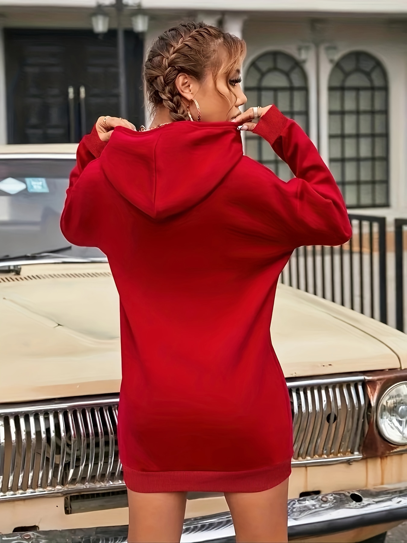 Solid deals red sweatshirt