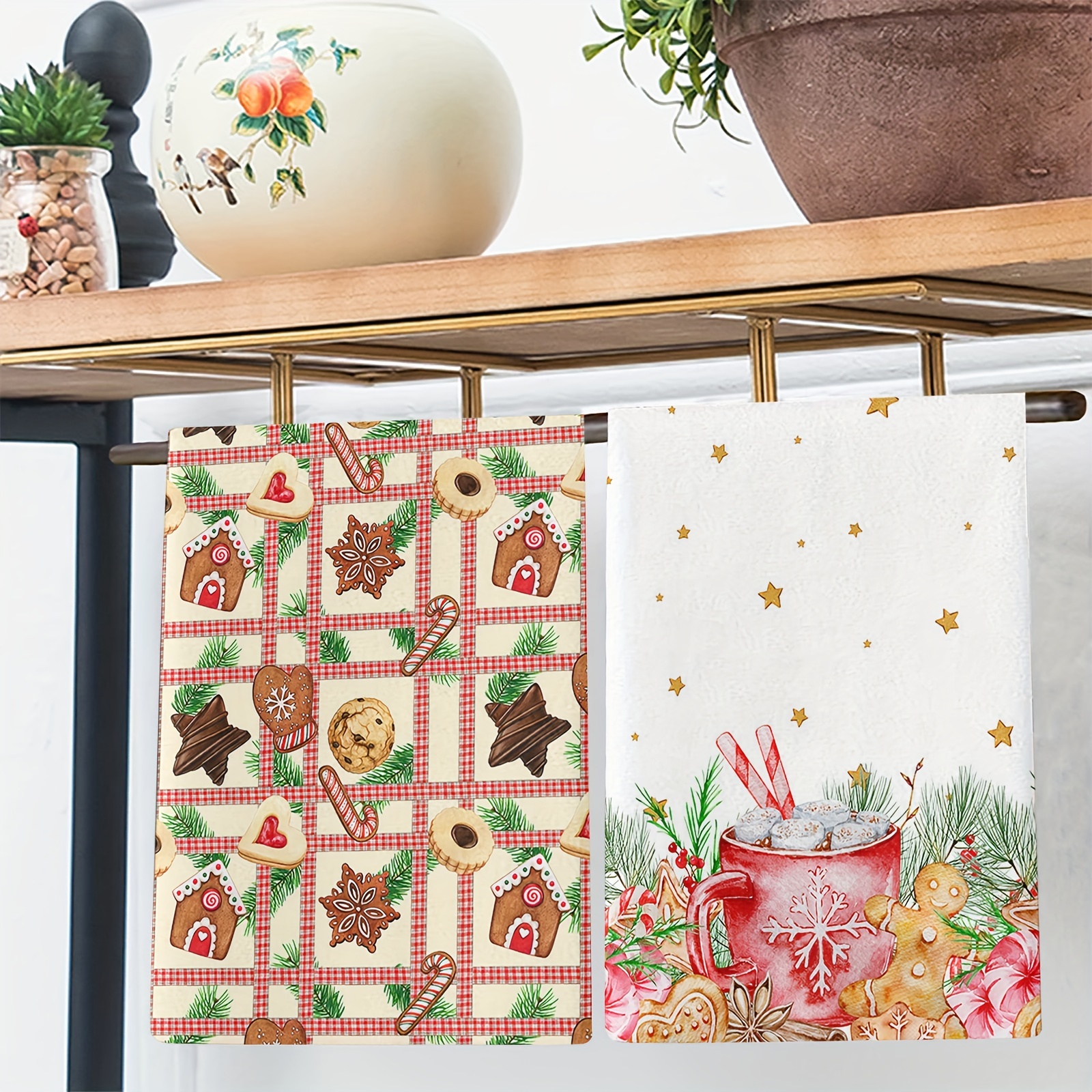 4pcs Toallas De Cocina Con Patrón Navideño, Toallas De Dedos Suaves Y  Absorbentes, Paños De Microfibra Verdes Para Platos Navideños, Juego De Toallas  Decorativas De Invierno, Suministros De Baño, Decoración Navideña 