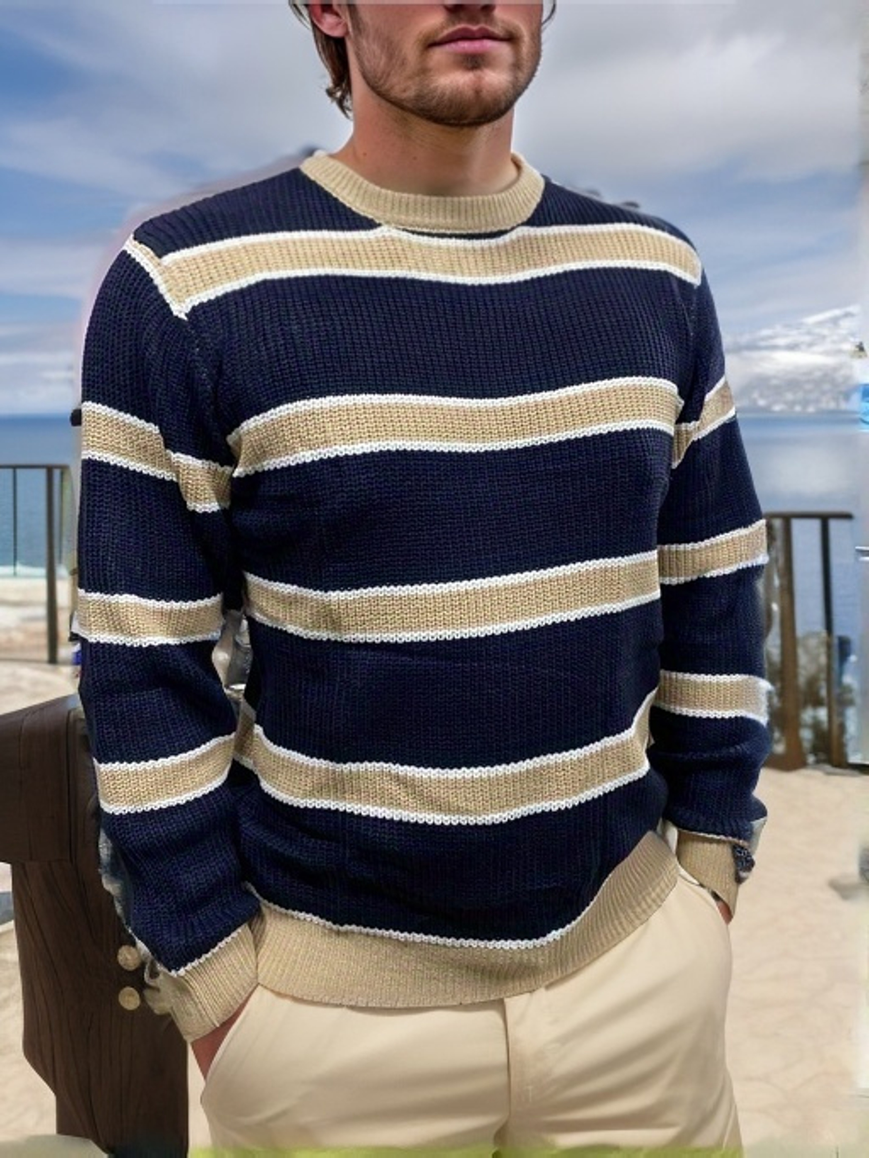 Suéter A Rayas Para Hombre (Sweater)