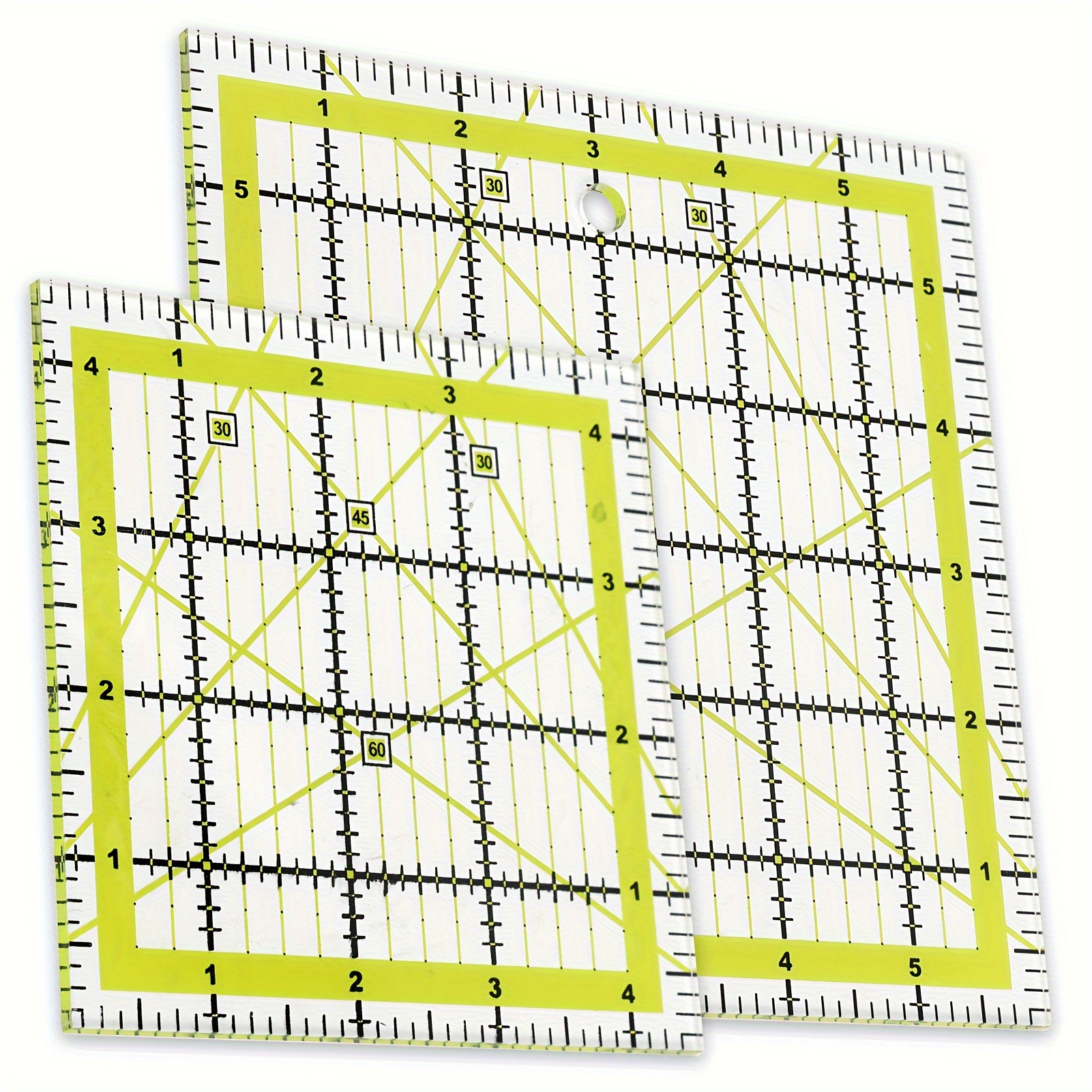2Pcs Shape Sewing Rulers Measuring Square Ruler Machine Quilting