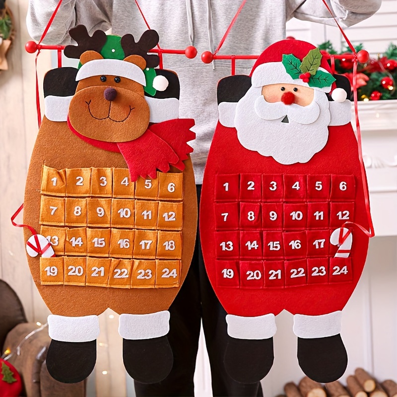 Christmas Countdown Calendar Pendant, Cartoon Old Man House Non-woven  Christmas Tree Felt Calendar, Wall Calendar - Temu